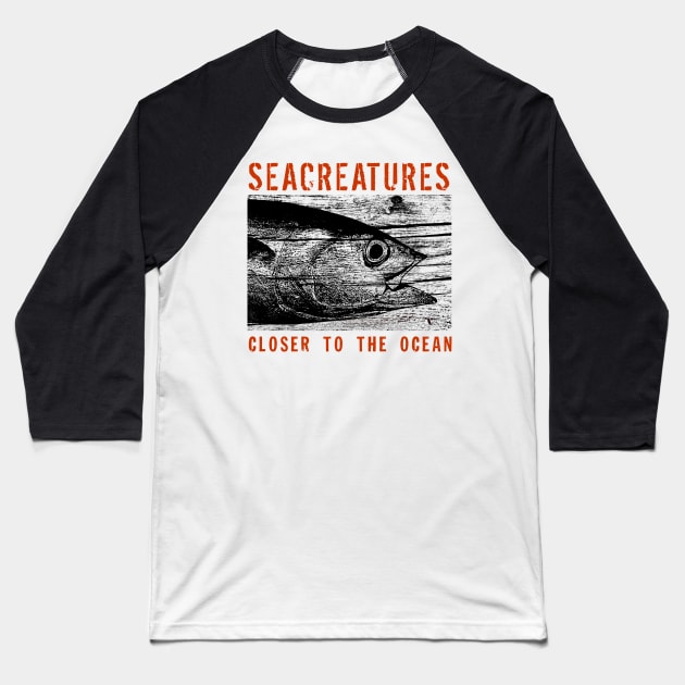 Tuna head Baseball T-Shirt by Seacreatures